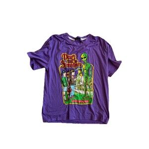 Romwe "Don't Talk to Strangers" Alien Safety Education Graphic T-Shirt - Size S